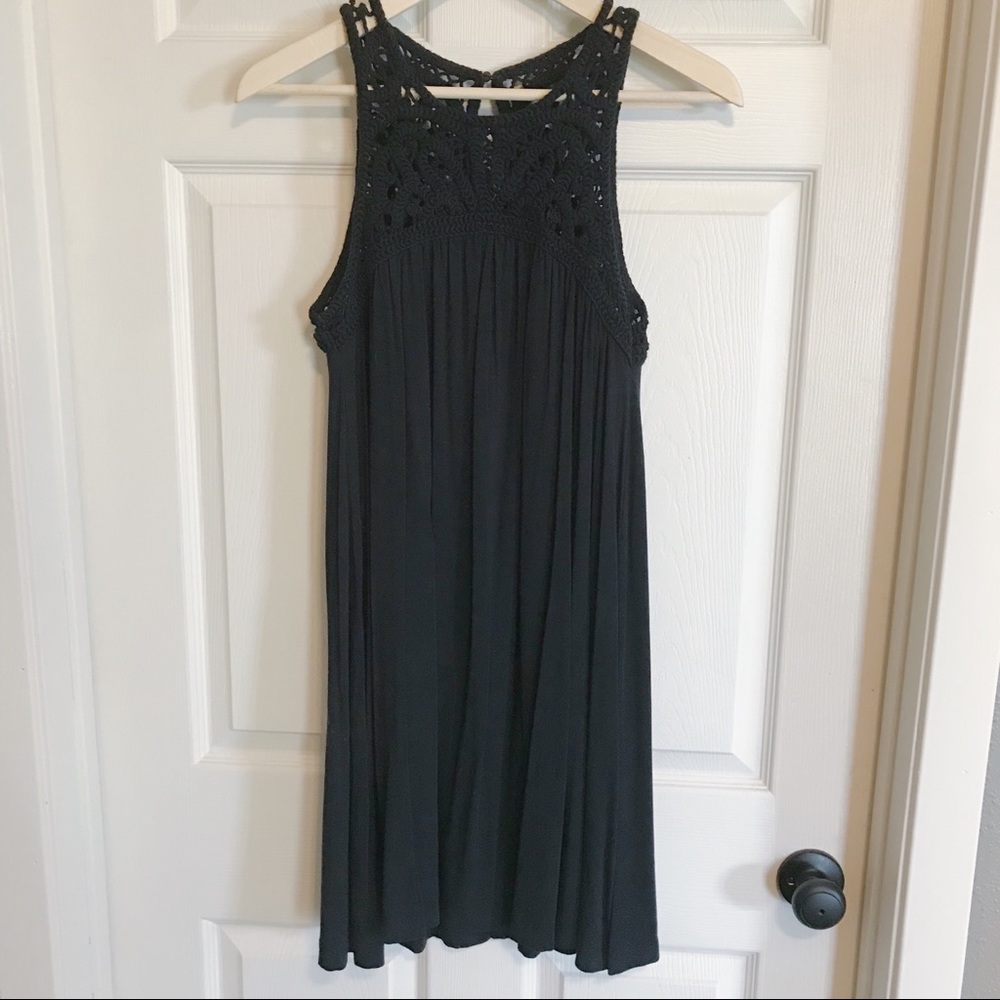 LOFT crocheted top dress black size small
